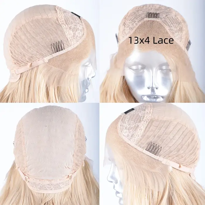AIMEYA 13*4 perruques avant en dentelle synthétique pour femmes blanc Blonde perruque