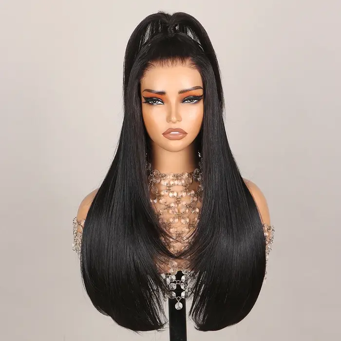 Wear and Go-Perruques de cheveux en couches sans colle