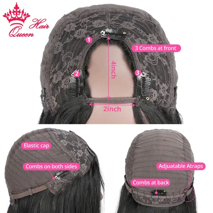 Queen Hair U Part Wig Human Hair Body Wave/Straight Glueless 100% Human Hair Wigs Invisible Hair Lin