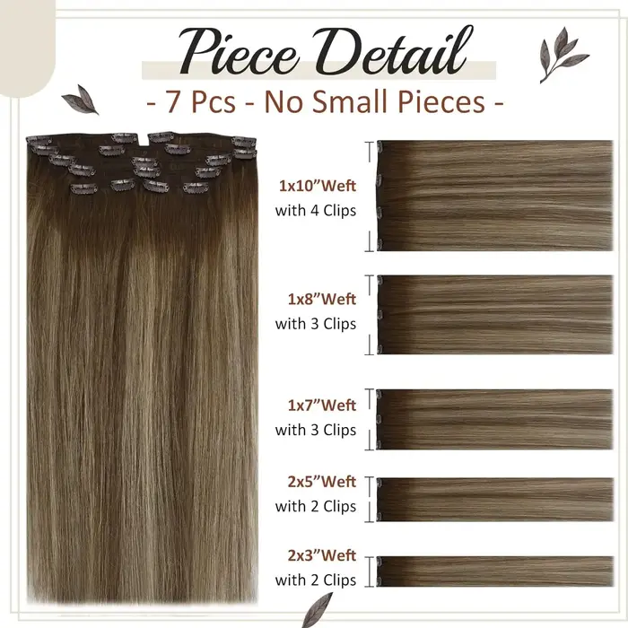 Extensions de cheveux humains pleine brillance pince dans