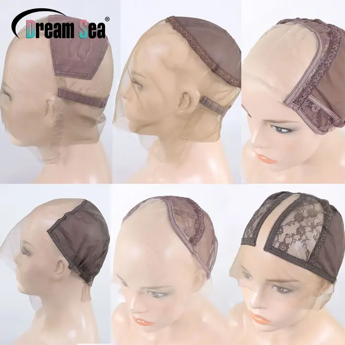 Bonnet de perruque Full Lace Transparent Suisse 360, Bonnets de perruque pour perruques exécutives, Filet de tissage en dentelle sans colle, Accessoires de casquette, 13x6