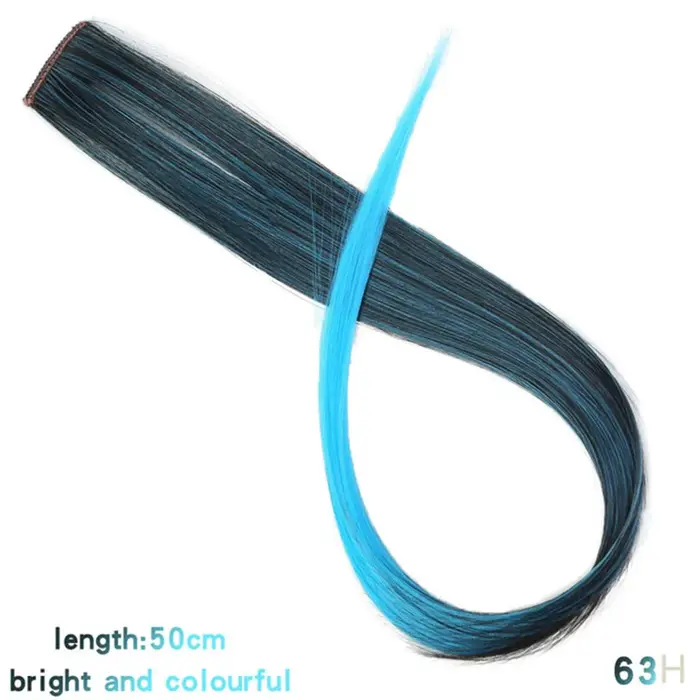 Extensions de Cheveux Synthétiques Longs et Lisses Colorés