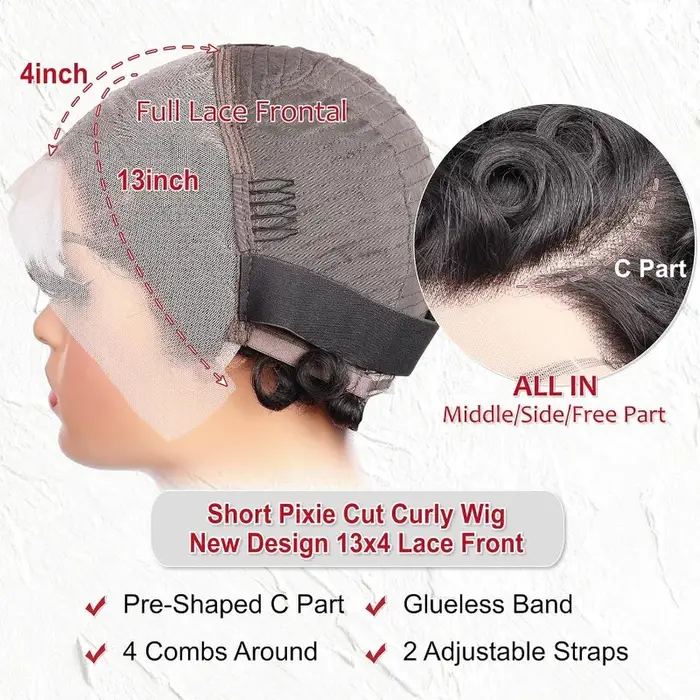 Perruques Lace Frontal Wig Remy brésiliennes sans colle