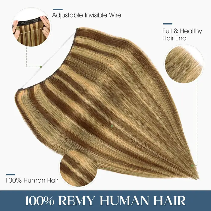 Extensions de cheveux Halo en cheveux humains véritables