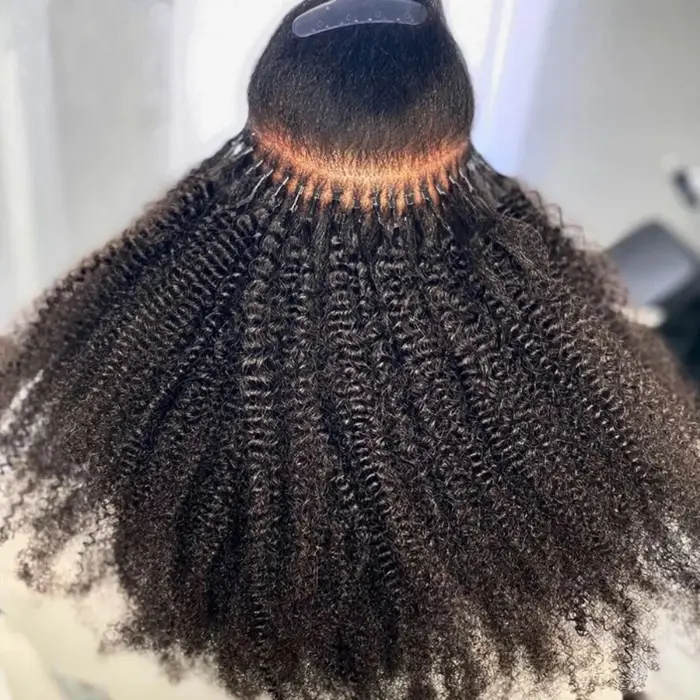 Micro NJosé Head I Tip-Extension de Cheveux Humains pour Femme, Microlinks, Afro, Kinky, Curly, Mong