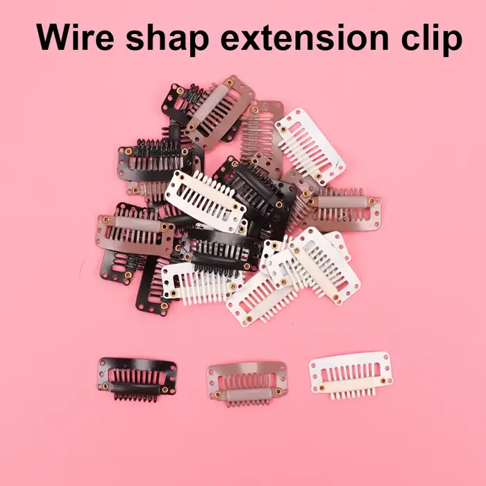 Clips de perruque pour Extensions de cheveux 3.2cm 9 dents pinces