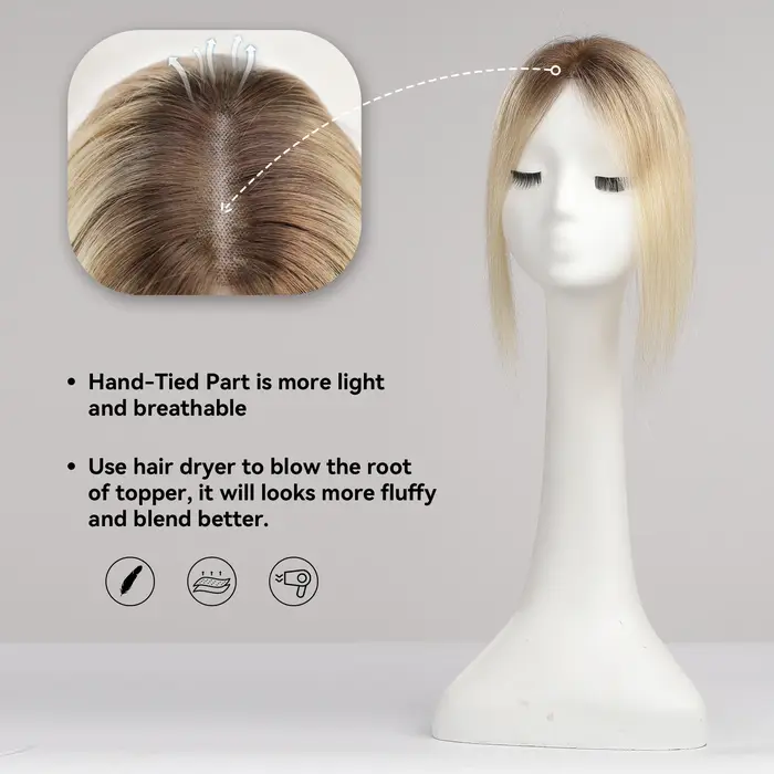 Toppers blonds à clips pour femmes