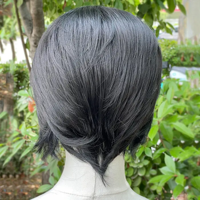 Perruque Lace Front Wig synthétique noire de jais de veuve pour hommes, perruque de Cosplay courte c