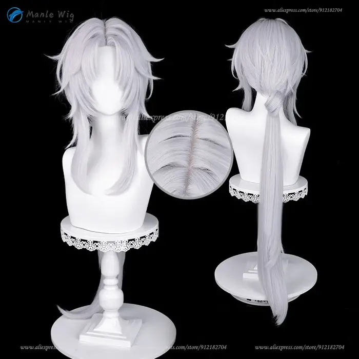 WigsCosplay-Perruque de Cosplay à Lame de 100cm, Postiche de Cheveux Synthétiques, Dégradé Bleu Foncé, Rouge Foncé, Degré de Chaleur, ix, Anime