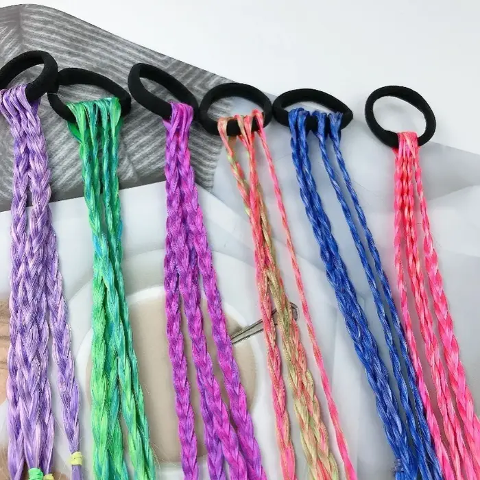 6 pièces multicolore Style bohème doux cheveux perruque tresse bricolage queue de cheval tresses