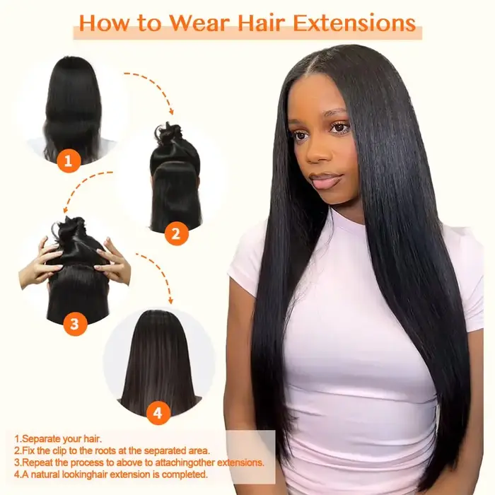 Extensions de cheveux à clipser
