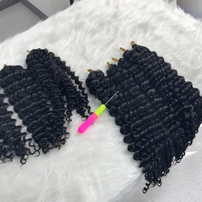 Extensions de tresses au crochet en cheveux humains vierges bruts, bouclés crépus style bohème, pré-séparées, cuticules alignées, 100g par paquet, non traités