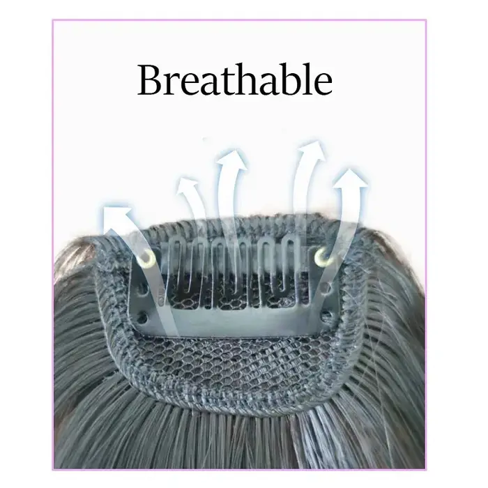 Frange synthétique invisible, extension de cheveux, frange avant, postiche, noir, brun, accessoires