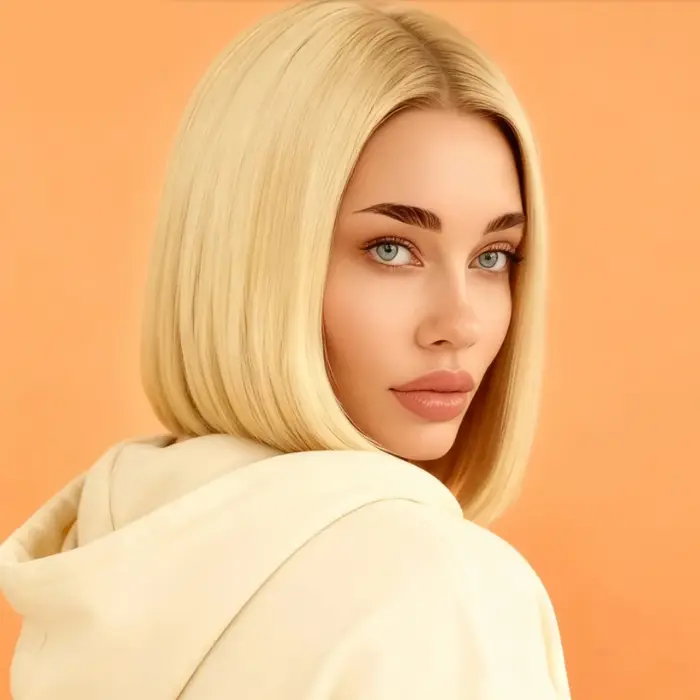 Perruque synthétique courte dorée de 12 pouces pour femmes