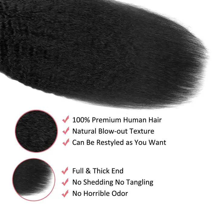 Extensions de cheveux à clipser de 18 pouces