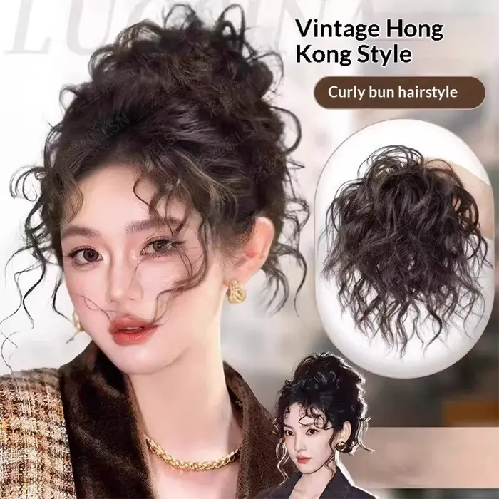 Chignon synthétique bouclé