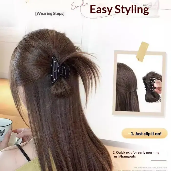 Chignon désordonné et volumineux à pince