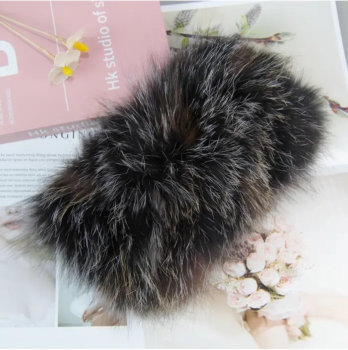 Nouveau femme réel fourrure bandeau moelleux naturel chaud fourrure de renard anneau écharpe bon éla