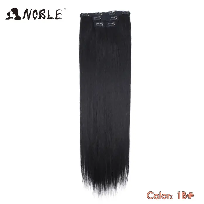 Noble cheveux synthétiques pince Extensions de cheveux 4 pièces/ensemble 24 pouces longue droite Omb