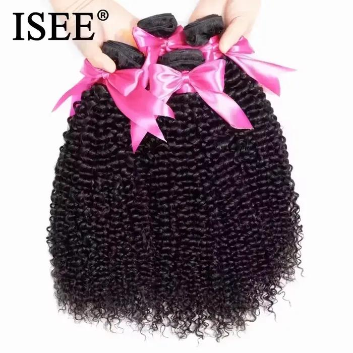 Extension de cheveux mongoliens 100% naturels-ISEE HAIR, mèches de cheveux humains, tissages de chev