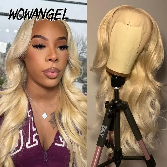 Wow Angel-Perruque Body Wave Blonde, Perruques Lace Front, 13x6, 13x4 HD, Frmetals Human Hair, Melt