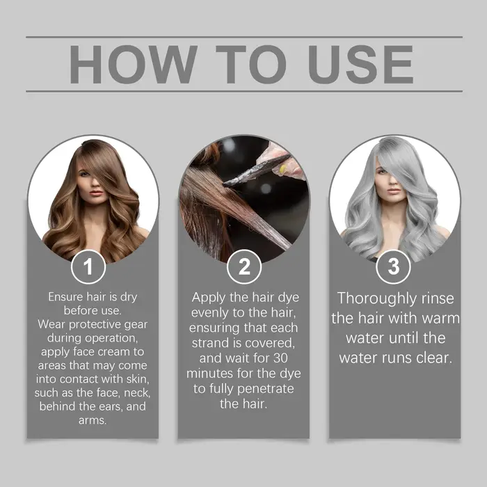 HOEGOA couleur grise mode charme teinture pour cheveux alimentation en profondeur effet Stable longue durée formule