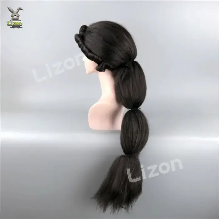 Perruque de cheveux longs noirs Jasmine Cosplay