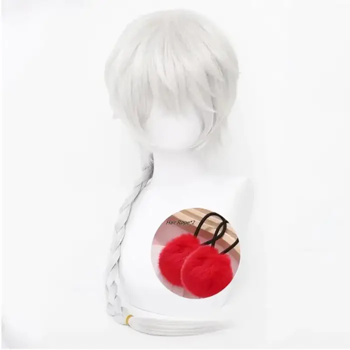Anime Bungo Stray Dogs saison 4 haute qualité Nikolai Gogol Cosplay perruque longue tresse blanche résistant à la chaleur perruques synthétiques