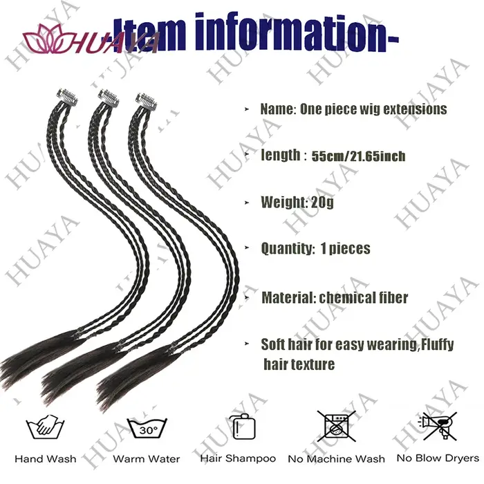 Perruque, queue de cheval synthétique torsadée tresse pince dans les Extensions de cheveux longues tresses