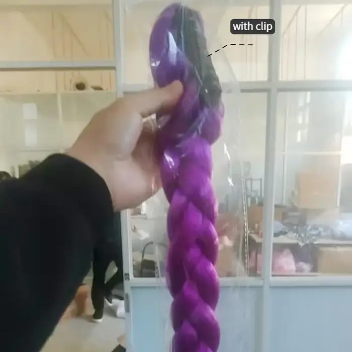 Perruque de Cosplay KPOP Rumi longue tressée violette