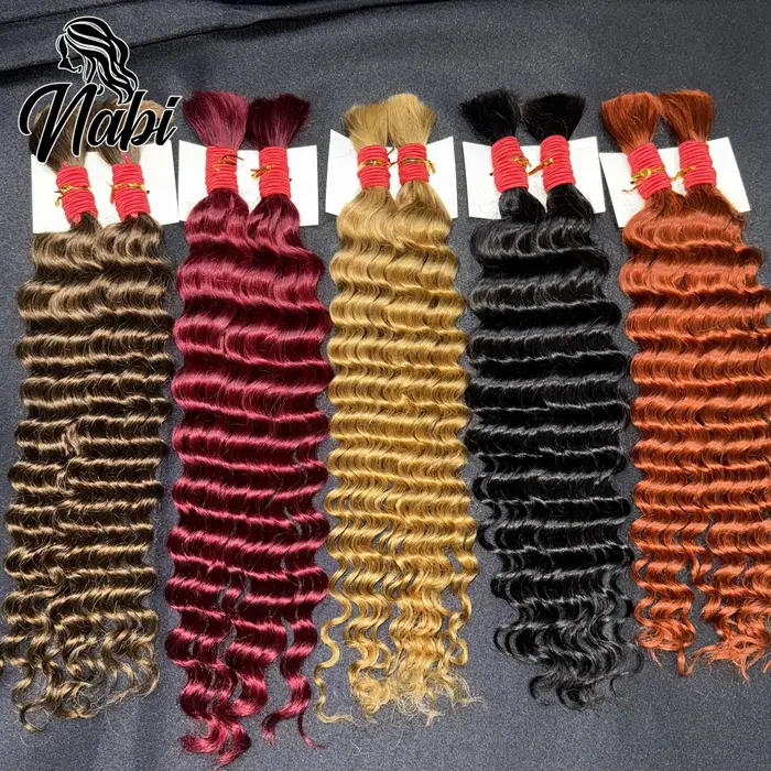 NABI Highlight Honey Blonde Deep Wave Hair Bundles sans trame pour tresses bohèmes – Extensions de cheveux naturels pour tressage bohème