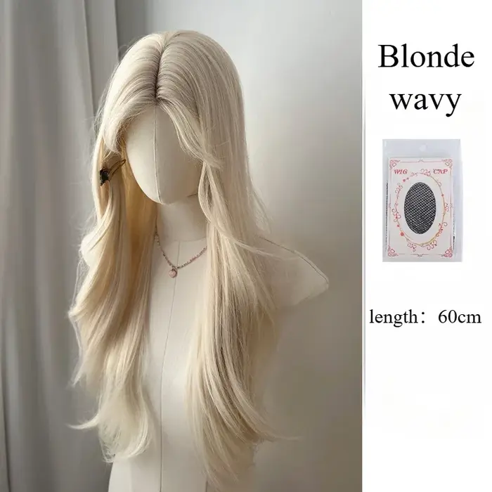 Perruque blonde longue droite pour femme