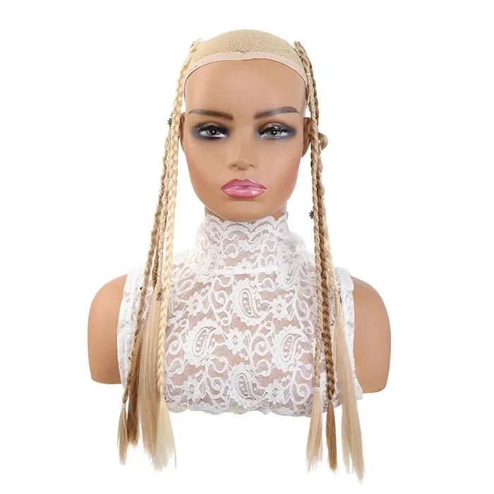 Lot de 2 extensions synthétiques tressées – Style à 4 brins avec accessoires charmants
