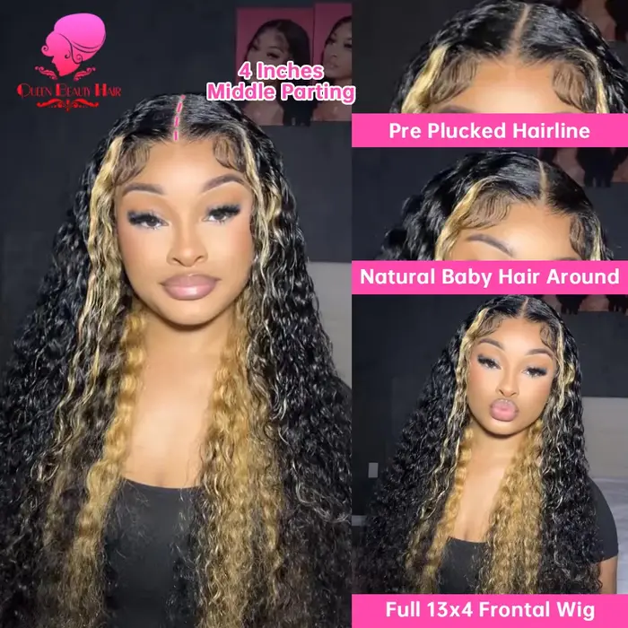 27 Perruques Skunk Stripe 13x4 13x6 360 Lace Frontal