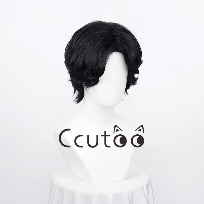 Anime Portgas D. ZanShort-Perruque Cosplay Synthétique Noire