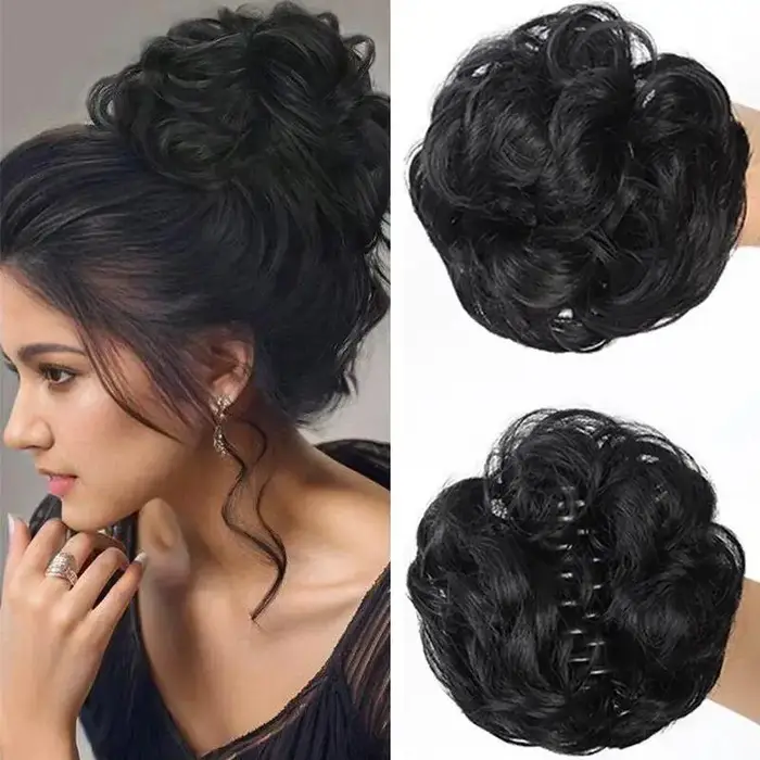 Nouveau! Chignon synthétique à clipser