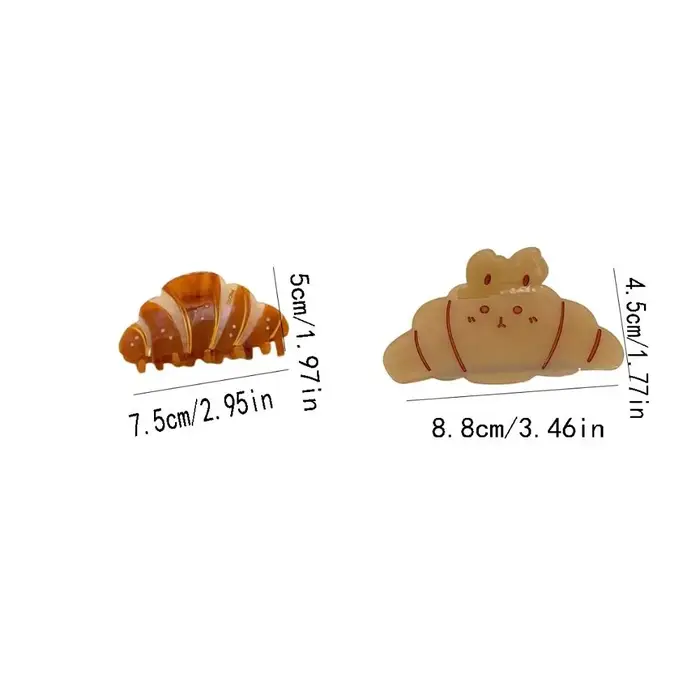 Style coréen Croissant cheveux griffe café drôle français diamant crabe pince chapeaux Kawaii acide acétique requin