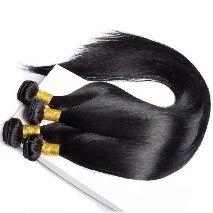 Lots de Cheveux Humains Bruts Vierges Non Traités Lisses – 3/6 Pièces – Extensions de Cheveux Humain