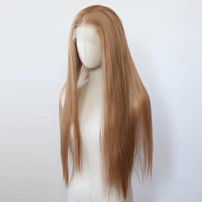 Perruque Lace Front Wig synthétique Blonde fraise