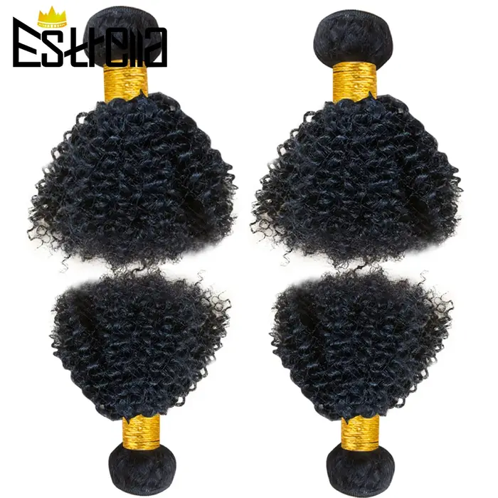 Afro crépus bouclés court Bundle offres de cheveux humains brésilien Remy