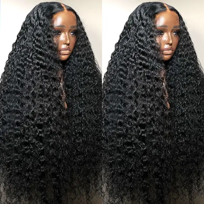 Perruque Lace Front Wig Deep Wave sans colle transparente HD, perruque Frmetals, pre-à-porter, ferme