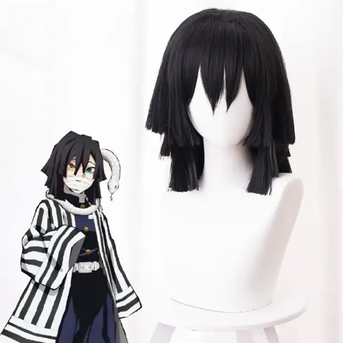 Perruque de Cosplay Anime Iguro Obanai