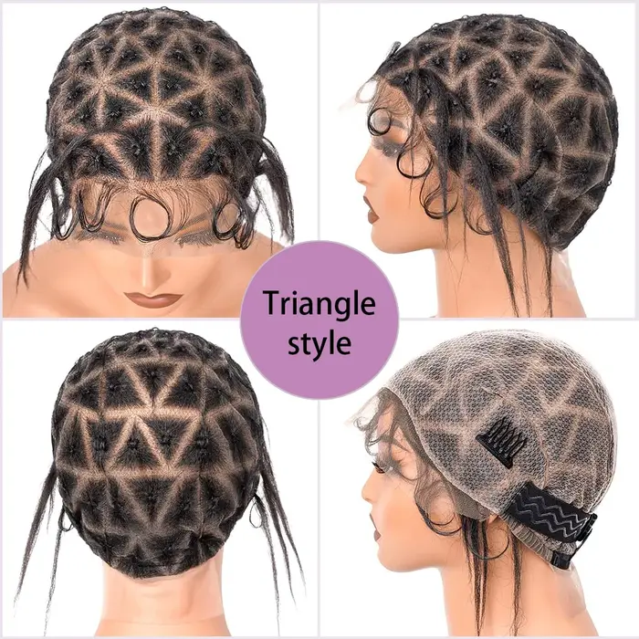 Bonnet de perruque Full Lace ventilé pour tressage au Crochet, bonnet de perruque tressé noir pour la fabrication de perruque Afro sans colle, bonnet Cornrow