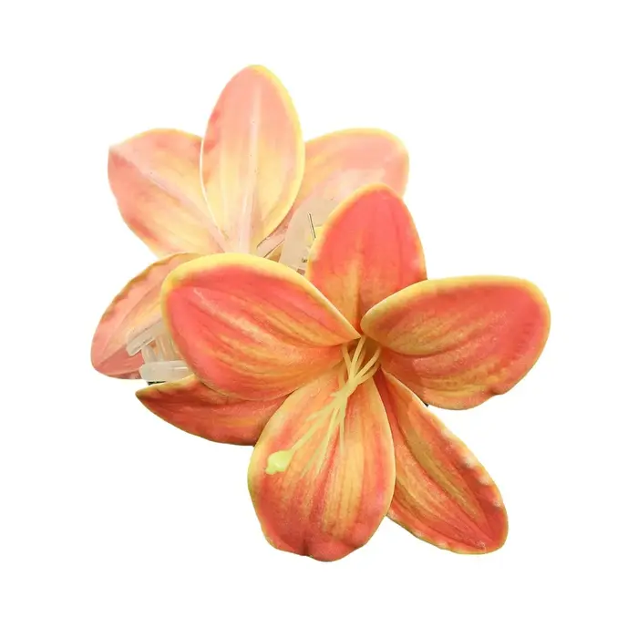 Pince à cheveux fleur de lilium pour femme, barrettes bohémiennes, pince à queue de cheval, épingle 