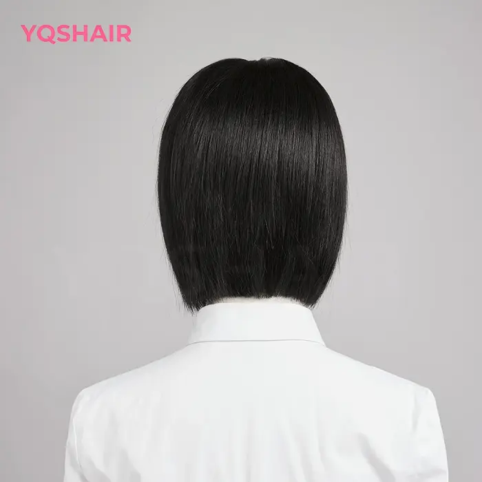 Perruque en cheveux humains avec base en soie