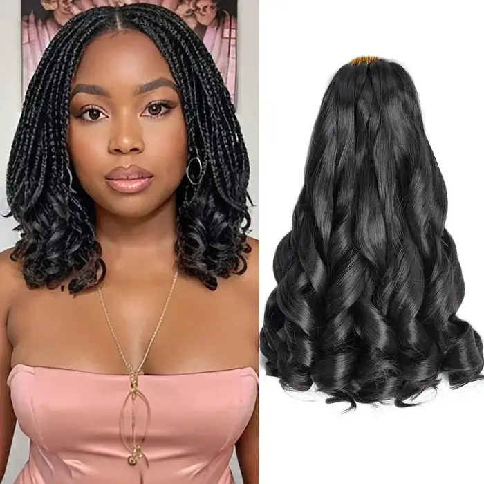 Extensions de cheveux synthétiques bouclés en spirale pour tresses