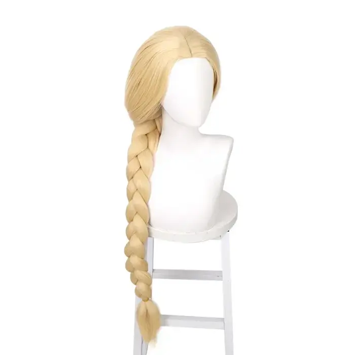 Anime emmêlé Raiponce Cosplay perruque princesse Blonde longue tresse haute température fibre cheveux Pelucas Costume