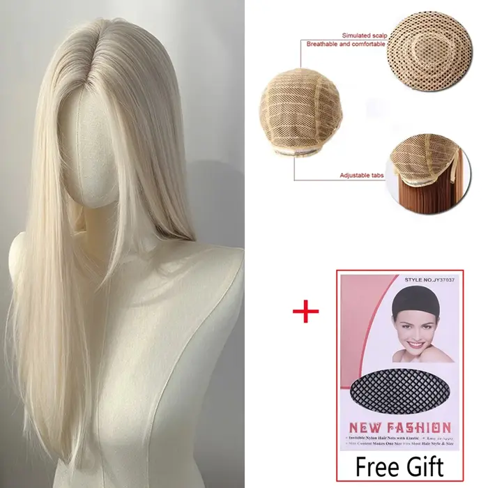 Perruque blonde claire de 28 pouces