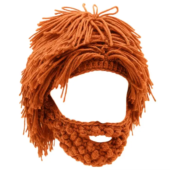 Bonnet tricoté de style Punk pour hommes, perruque drôle, chapeaux tricotés avec barbe, Hobo Mad Sci