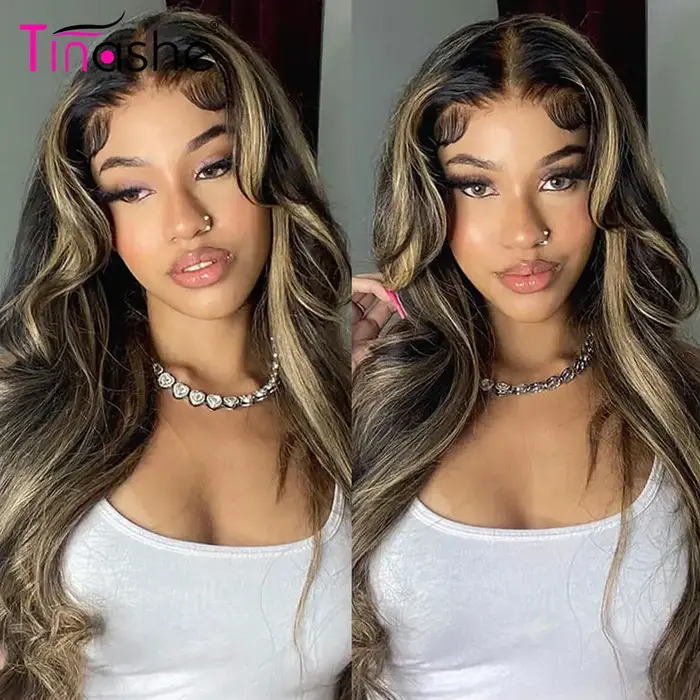 Tinashe Wear & Go rideau frange couches coupe mettre en évidence perruque sans colle vague de corps